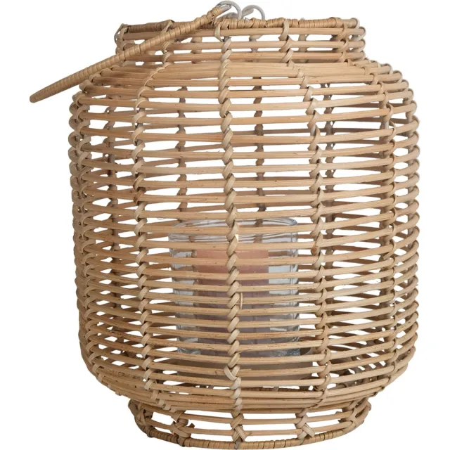 Mars & More Rotan windlicht - kaarshouder - beige, rond, voor binnen