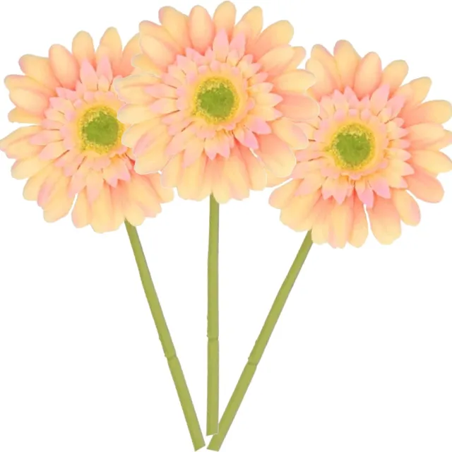 DK design Kunstbloemen boeket Gerbera - 8x - 72cm - zalmkleurig - Real Touch - kunst zijdebloemen Zalmroze