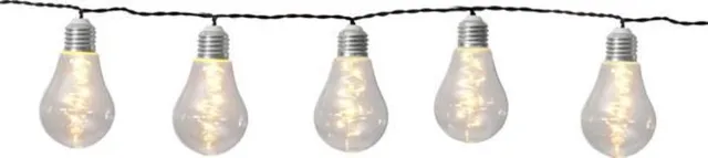RTM Lighting Solar Lichtsnoer 190cm met 10 lampjes -Warm Wit -Tuinverlichting