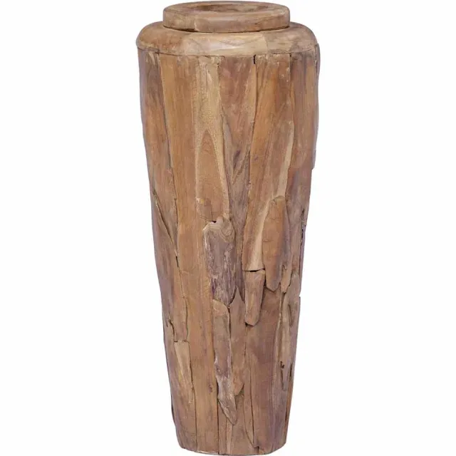 vidaXL Decoratievaas 40x100 cm massief teakhout Bruin