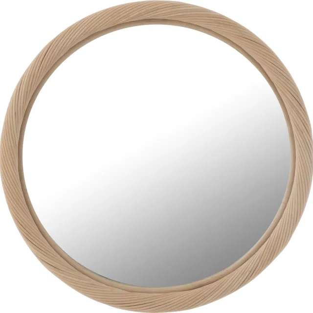 J-Line spiegel Rond - rotan/glas - naturel - small - Ø 50 cm