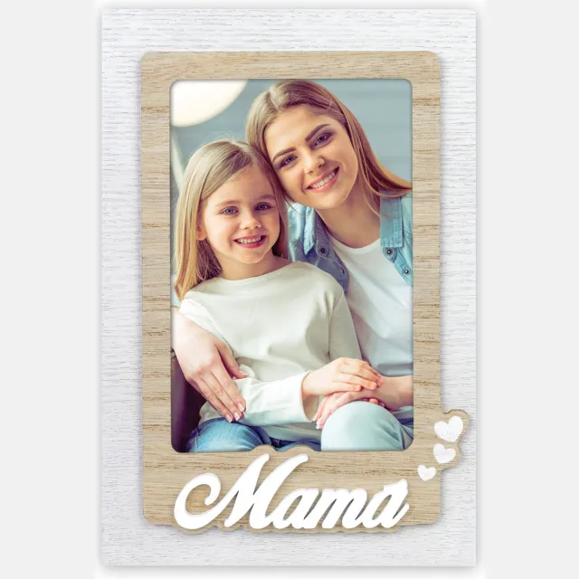 Zep Houten Fotolijst met tekst Mama / Sandra ES Bruin voor foto 10x15 - FZ6246