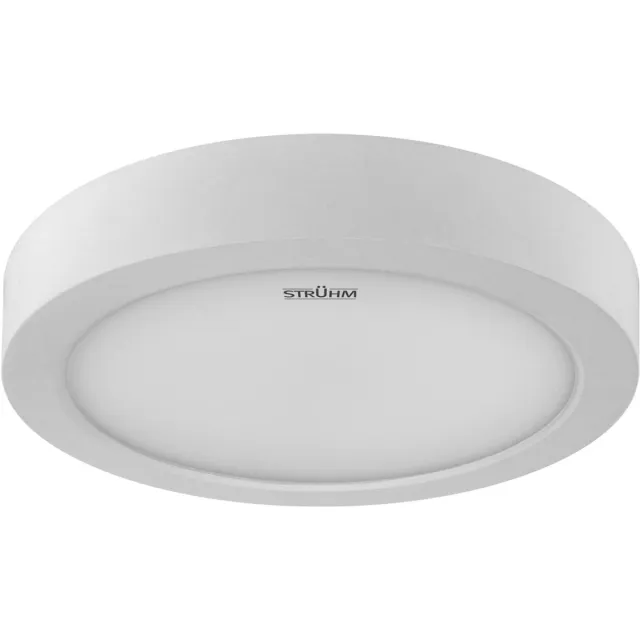 STRÜHM EDOR - LED Plafondlamp - 24W - 3470 Lumen - Aanpasbare Kleur CCT - 3000k 4000k 6500k - Opbouw - Rond - Mat Wit - 300 mm