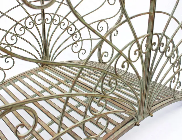 ‎DanDiBo DanDiBo Tuinbrug metaal met leuning - Antiek groen - 150 cm