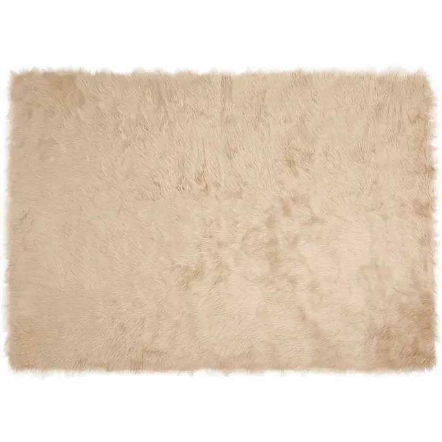 vidaXL Tapijt - van - imitatie - schapenvacht - TAFALLA - Beige - 140 - x - 200 - cm