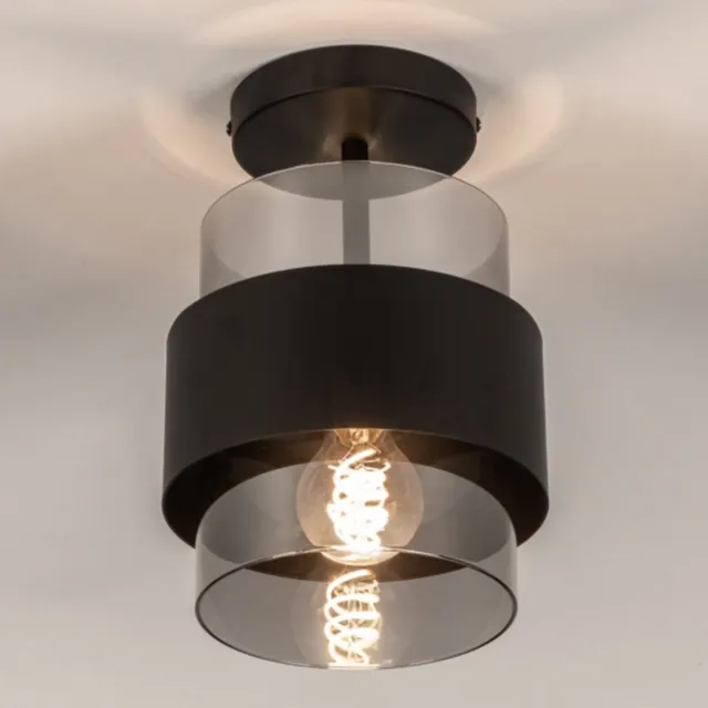 Lumidora Plafondlamp 75840 - Plafonniere - EIXAMPLE - E27 - Zwart - Metaal - ⌀ 18 cm