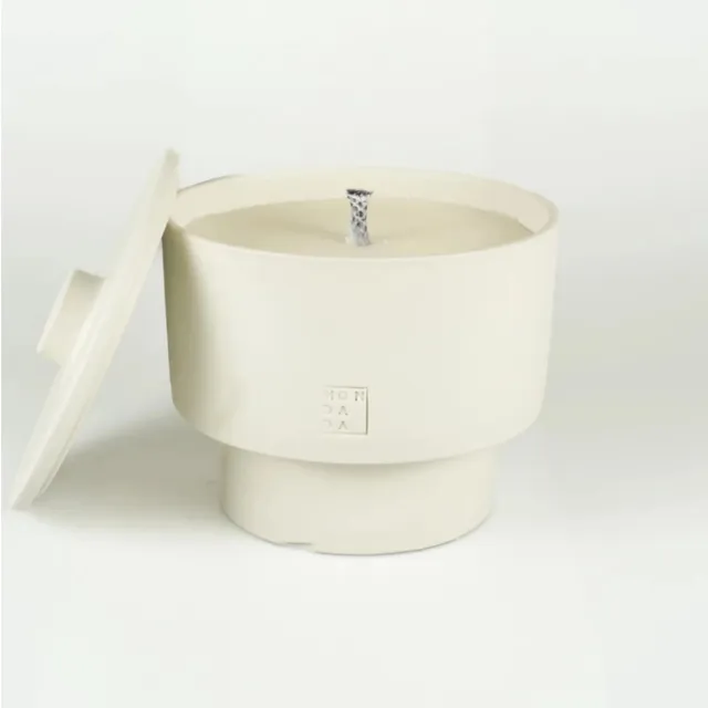 Mon Dada June Three outdoor kaars met deksel dover - Neutraal wit