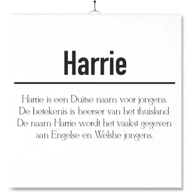 MC Living Tegel Met Opdruk | Betekenis | Kado | Cadeau | Met Naam - Harrie Multi-Color