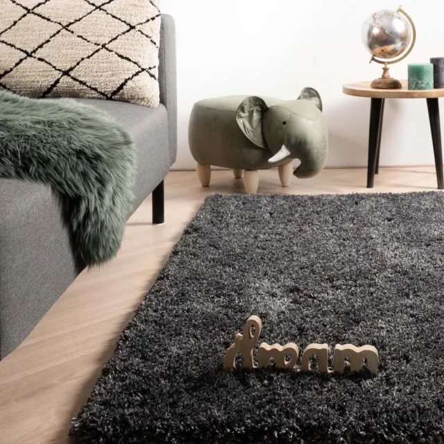Tapeso Hoogpolig vloerkleed - Cozy Shaggy antraciet 160x230