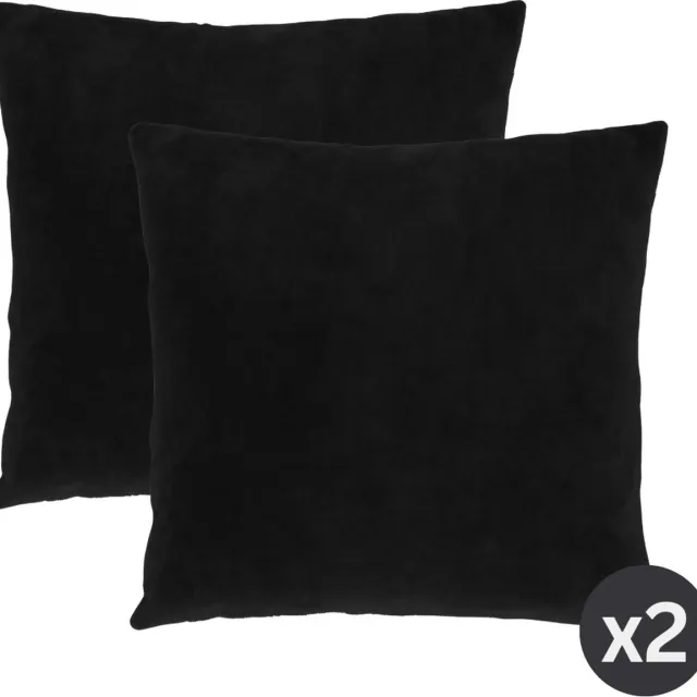 Tiseco Home Studio - Kussen (gevuld) MARSHMALLOW - SET/2 - polyester - teddyvulling - super zacht - Vierkant - 45x45 cm - Zwart BLACK