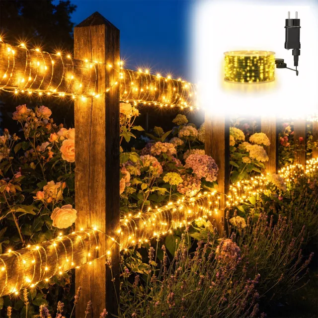 Aufun Koperdraad Kerstverlichting – Warmwit – 30 m, 300 LED’s – 8 Lichtstanden, Afstandsbediening, Timer en IP44 Spatwaterdicht – Voor Binnen en Buiten, Kerstdecoratie en Feestjes
