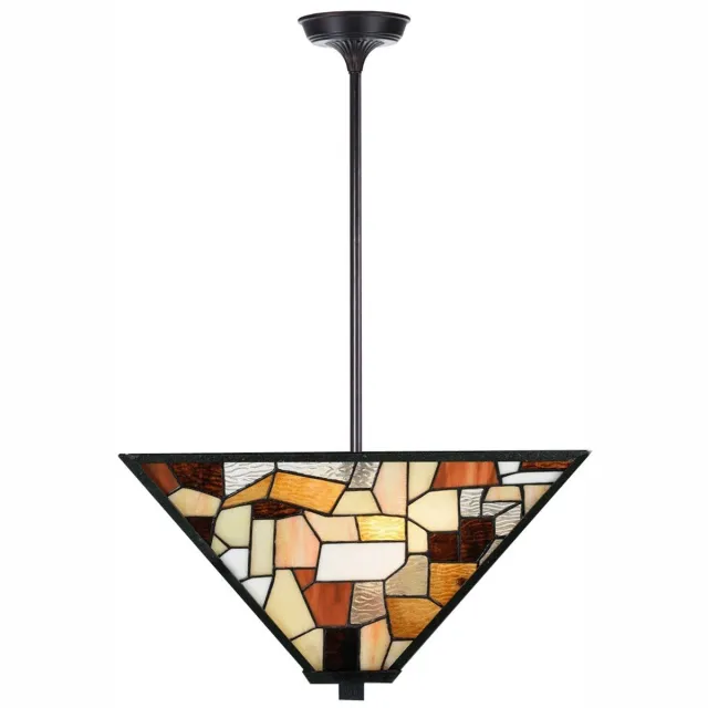 Coloured by Art Tiffany up-light Hanglamp Fallingwater - Art Deco Trade Bruin