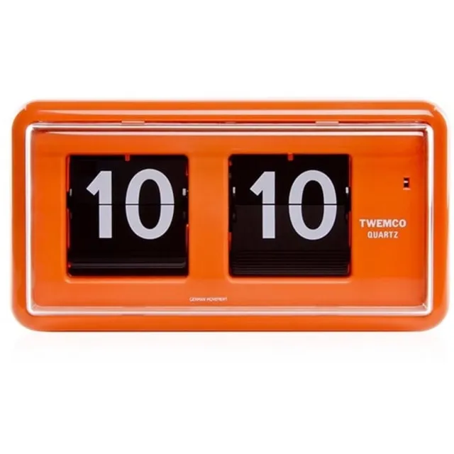 Twemco Flipklok | QT-30 | Oranje | Flip Clock | Flip Klok | Retro Klok | Digitale Klok | Digitale Wandklok| Digitale Tafelklok | Digitale Klok Op Batterijen | Vintage Klok | Retro | Long life Mechanism
