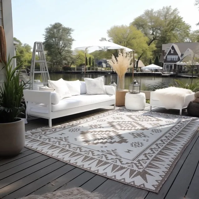 flycarpets Elle Decoration - Binnen & Buitenkleed - Omkeerbaar - Gemini - Linen / Beige