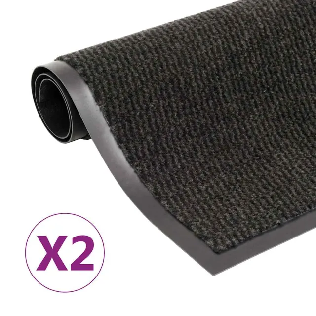 vidaXL Droogloopmatten 2 st rechthoekig getuft 80x120 cm zwart