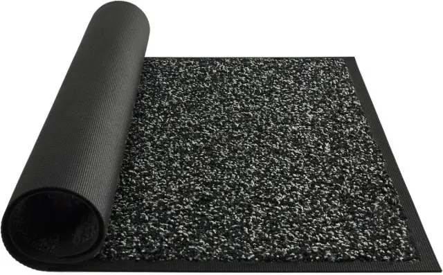 Molisan Droogloopmat & Schoonloopmat - 60x40 cm - Deurmat voor binnen en buiten - Antislip - Zwart