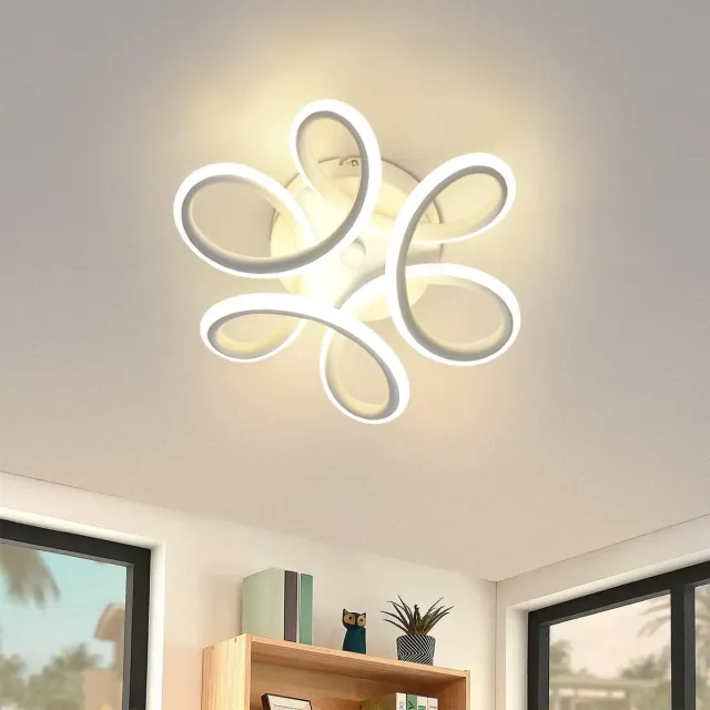 Glitzerlife Plafondlamp - Moderne LED Hoofdverlichting - Led-Plafondlamp Warm Wit - 26 W 3000K -Oogvriendelijk Flikkervrij - IJzer Aluminium - Ø26cm - Wit