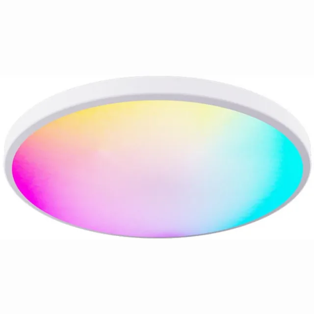 carmdering Plafondlamp - Slimme LED Plafondlamp - RGB Plafondlamp - RGB+CCT, 16M kleuren, 2400 lm, 3000-6500K - App en Alexa bediening, 80 scènemodi - 2,4G WiFi, geen hub - UL/FCC gecertificeerd - Energiebesparend, 20.000 uur Wit