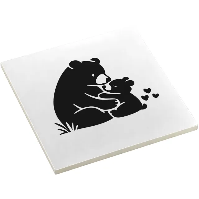Mr Cadeautjes Decoratie tegel Liefdevolle complimenten in een compacte typografische poste - 10,8 x 10,8 cm, keramiek - keuken, badkamer, woonkamer | cadeau Wit