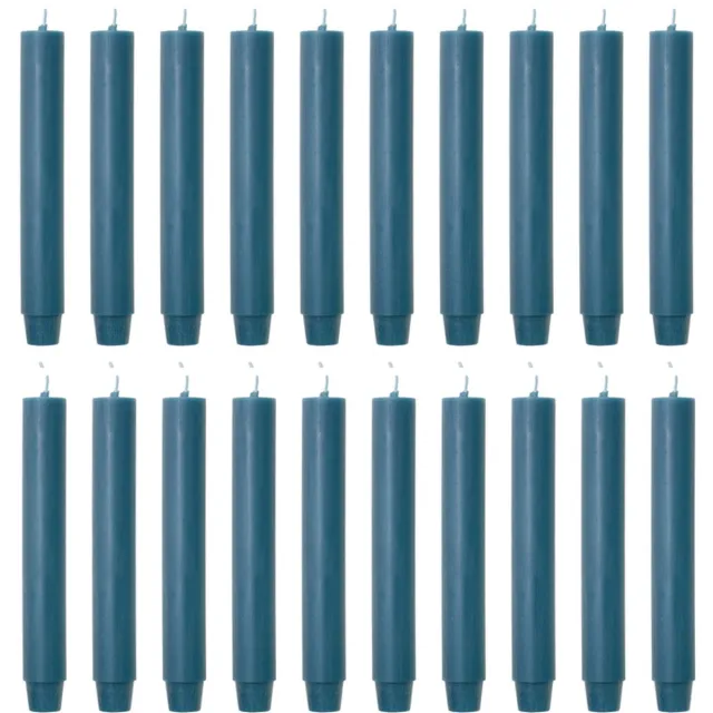 Rustik Lys chique mooie dinerkaarsen pak van 20 stuks 2.6 x 18 cm in de kleur Petrol