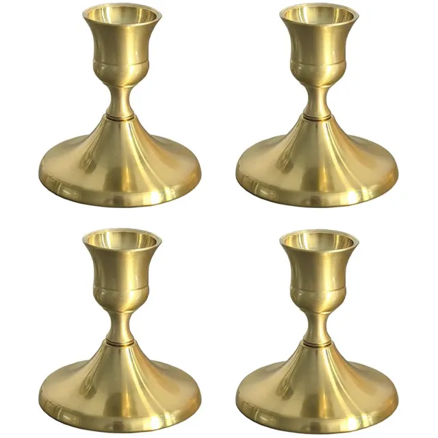 Unyqoos Set van 4 gouden kandelaars voor sfeervolle tafeldecoratie en feestgelegenheden