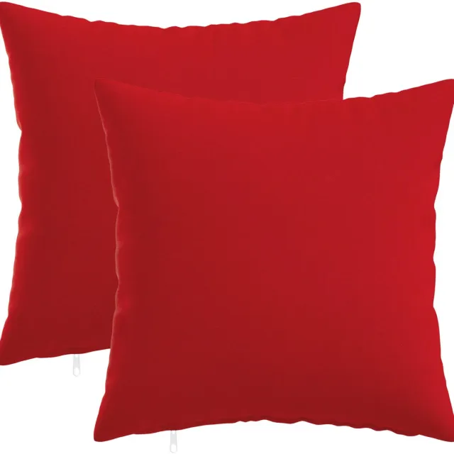 vidaXL Dekenkussen - 2 - st - HEERLEN - Rood - 30 - x - 30 - cm - Stof