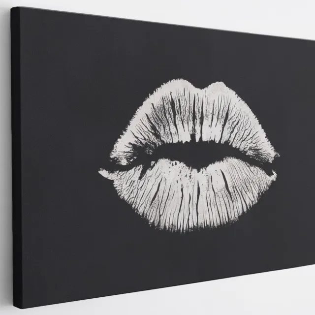 Saammp Canvas Schilderij - Afdruk lippen - Abstract - 100x75 - Foto op canvas - Wanddecoratie - Muurdecoratie Woonkamer - Slaapkamer decoratie - Canvas Print Multicolor