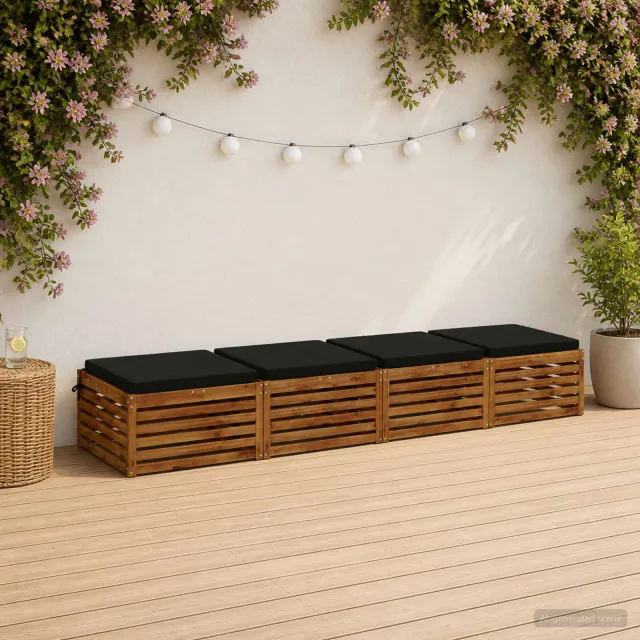 vidaXL Zitkussens SOEST 4 st 100% Polyester Zwart 80 x 80 x 5 cm