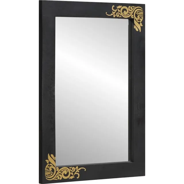 vidaXL Badkamer Spiegel Zwart en Zilver 70 x 50 x 2,5 cm