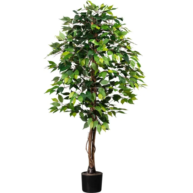 Kopu Kunstplant Ficus 150 cm in pot - 840 bladeren met Natuurstam Groen