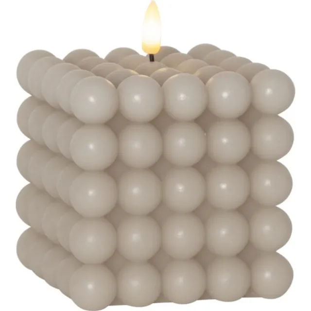 Star Trading Flamme Dot LED kaars - beige - 10 x 10 x 12.5 cm (LxBxH) - Met timer