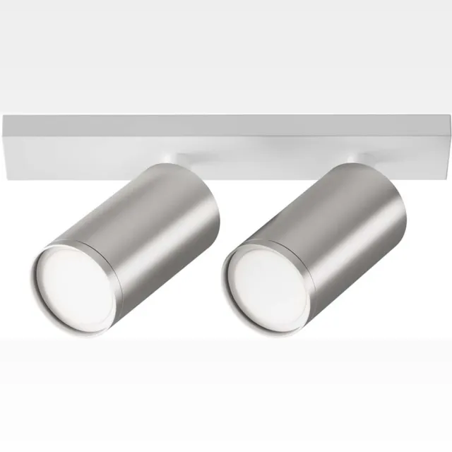 Maytoni Plafondlamp Eetkamerlamp 2 vlammen aluminium zilver wit verstelbaar