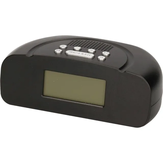 Soundlogic Zwarte wekkerradio / alarmklok 20 cm - Slaapkamer - Wekkers/klokken op USB/batterijen