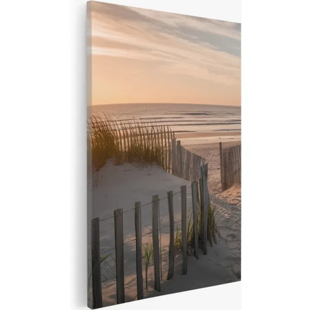 Saammp Canvas Schilderij - Zonsondergang - Strand en Zee - 40x50 - Foto op canvas - Wanddecoratie - muurdecoratie Woonkamer - Slaapkamer decoratie - Canvas Print Multicolor
