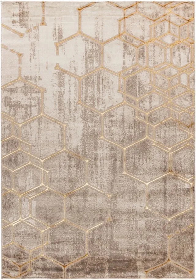 Muratap Tapijtenloods Fashion Vloerkleed Club - Beige Goud - Modern Tapijt Laagpolig