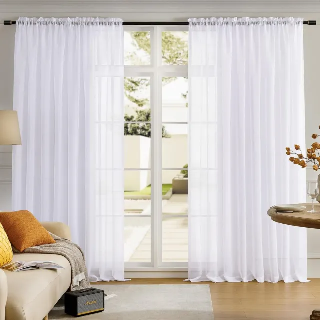 Unyqoos Witte doorzichtige gordijnen voor elegante raambekleding in diverse ruimtes