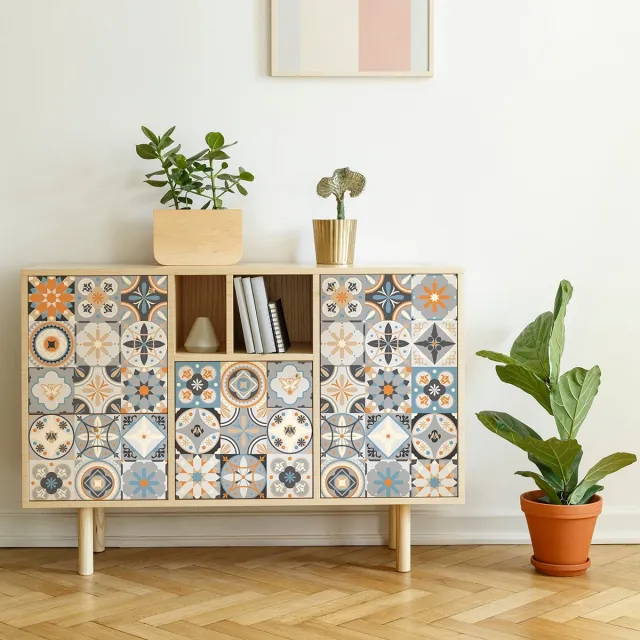 Ambiance Sticker Meubeldecoratiestickers - Zelfklevende stickers voor keuken en woonkamer - 30 Pepito meubeltegelstickers - 30 stickers 20x20cm Multi color