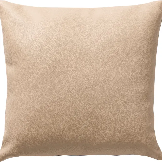 Dutch Decor JARED - kussenhoes 45x45 cm - leerlook - effen kleur - Irish Cream - beige - met rits - zonder binnenkussen