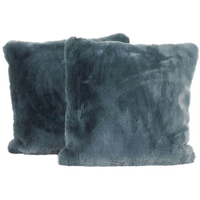 Lavella pelus kussenhoes | 2 stuks 45x45 cm donker grijs