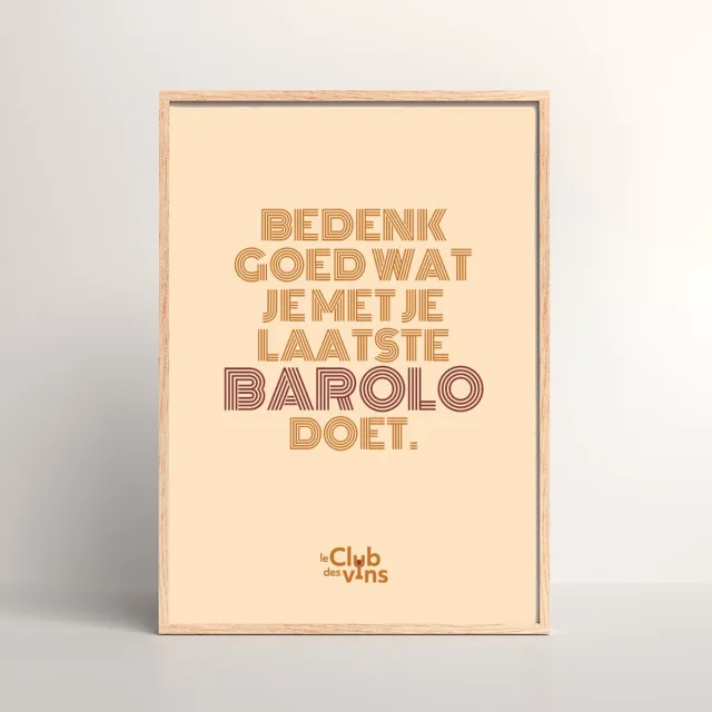 Le Club des Vins Poster A3 - Wijn - Laatste barolo beige
