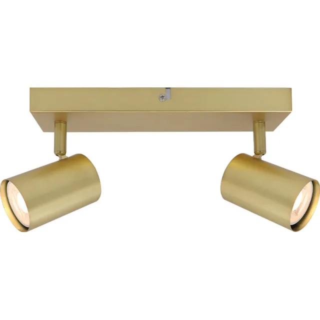 Olucia ELENA - Plafondlamp - Messing - 2L - Vorm: Rechthoek