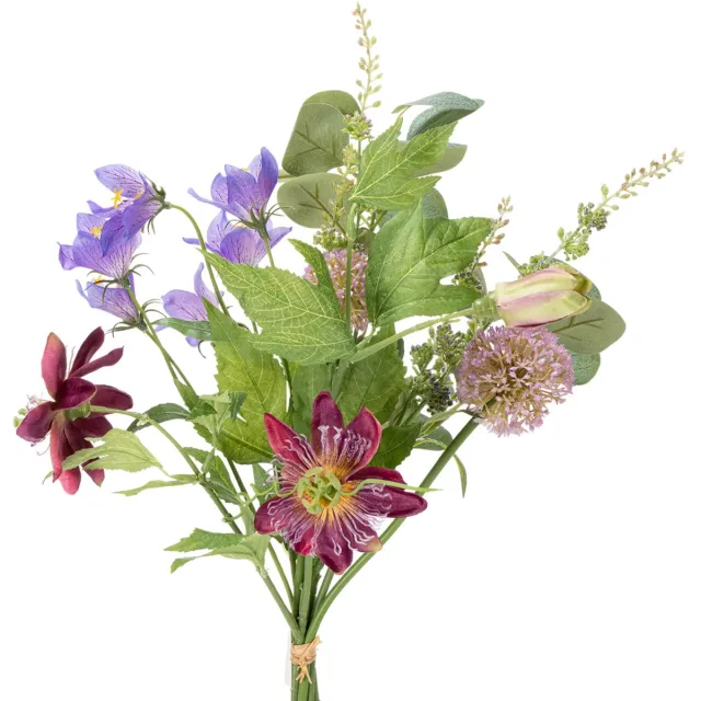 Viana Kunstbloemenboeket met kleurrijke bloesems, kunstzinnig gerangschikt v Veelkleurig