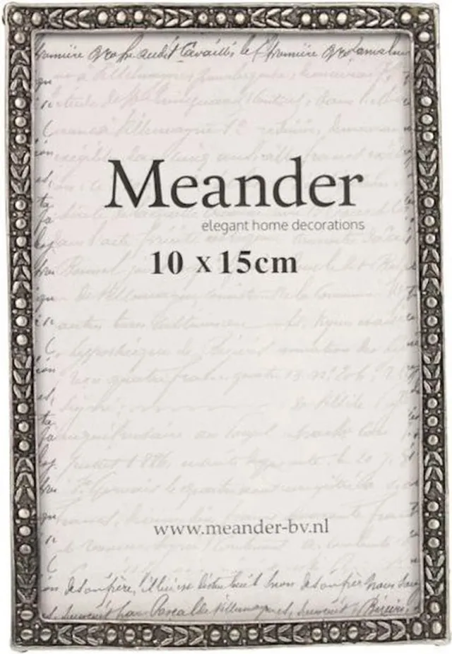 Meander Fotolijst - Oudzilver met strass - foto 10 x 15 cm