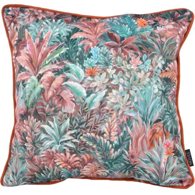 NOVÉE Velvet Jungle Red Kussenhoes | 45x45 cm | Velvet/Polyester Rood