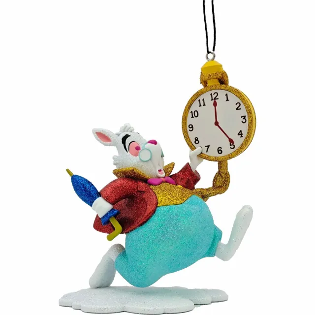 Kurt S. Adler Disney kerstbal - Konijn Alice in Wonderland - 14cm Wit