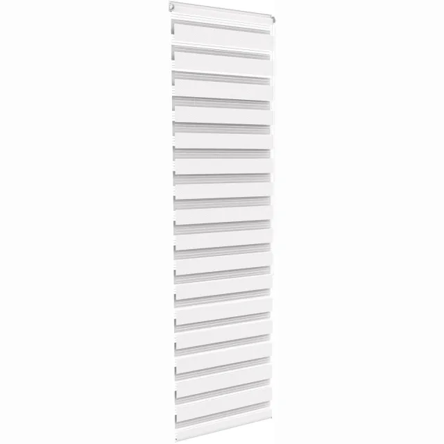 Aufun Zebragordijn - montage zonder boren - 60 x 220 cm (B x L) - klemrolgordijn - met kettinglift - voor deuren en ramen - zijtrekrolgordijn - wit