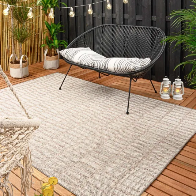 Boho&me Balkonkleed - Bricks oudroze/crème 66x230