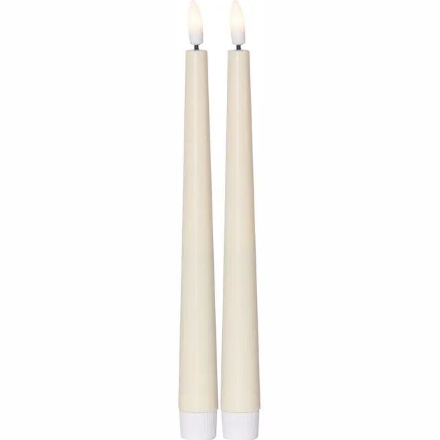 Star Trading Set van 2 LED-dinerkaarsen FLAMES CANDY Geel 26 cm - Realistisch vlameffect