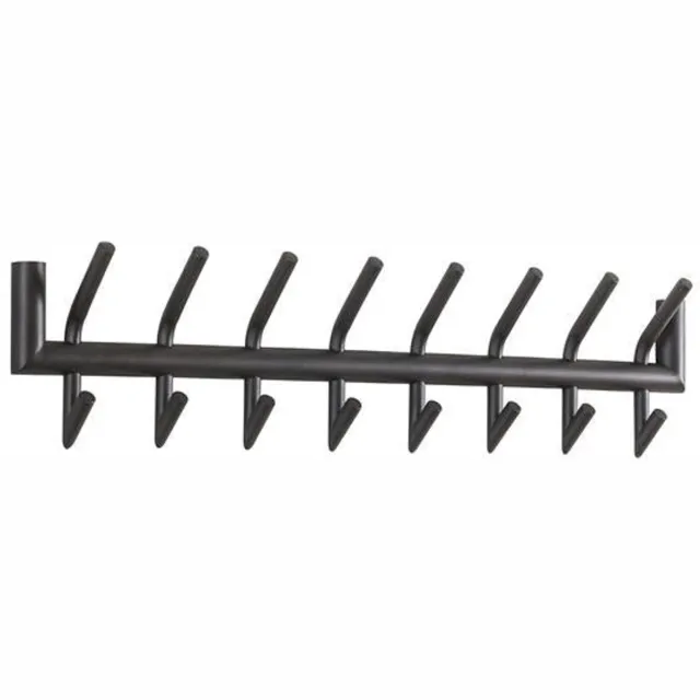 Industrieel In Huis Luxe Kapstok Hangend 8 Haken - Wandkapstok Muur - Kapstokhaak 8x - Deurkapstok Opdekdeur - Hangende Wandkapstok Donkergrijs Metaal Landelijk - Kapstokken Industrieel Staand met Plank (78 x 10 x 18.5 cm)