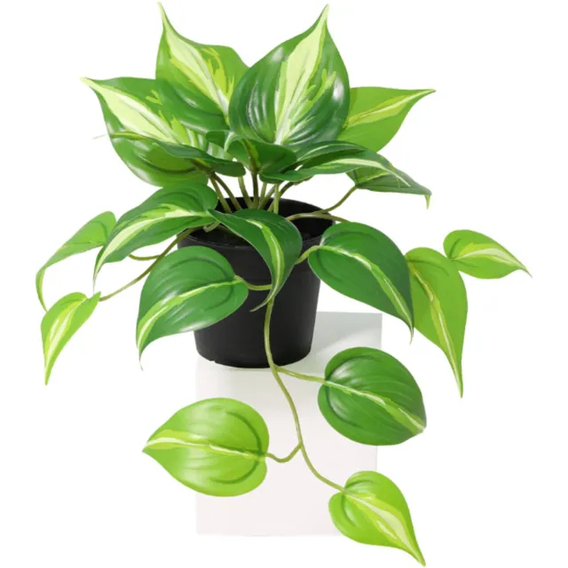 Trendyplants Kunst Epipremnum Variegata - Drakenklimop - Kunstplant - Hoogte 23cm - Potmaat Ø9cm Groen